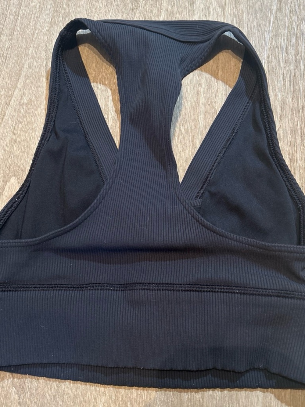 aerie Black Ribbed Racerback Sports Bra